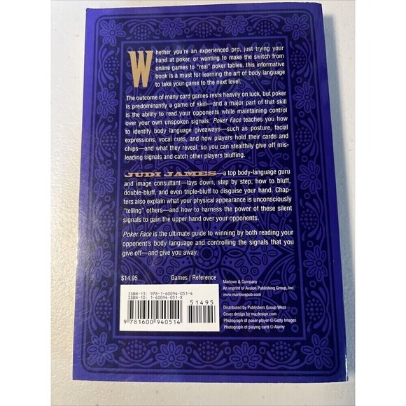 Poker Face Mastering Body Language to Bluff, Read Tells and Win by Judi James - Picture 2 of 4